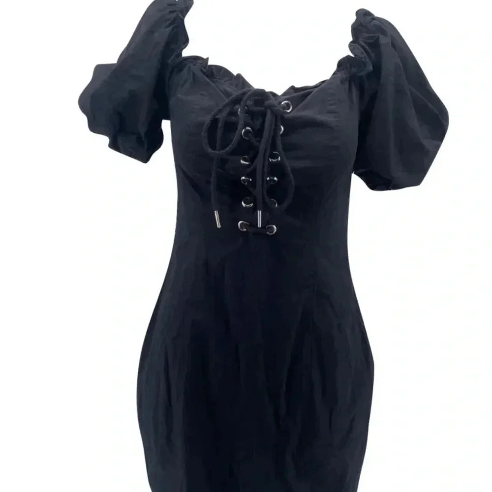 I. Am. Gia. Black Lace Up Mini dress size L - Picture 4 of 4